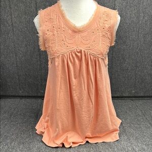 Meadow Rue Orange Pink Flutter Sleeve Sundress